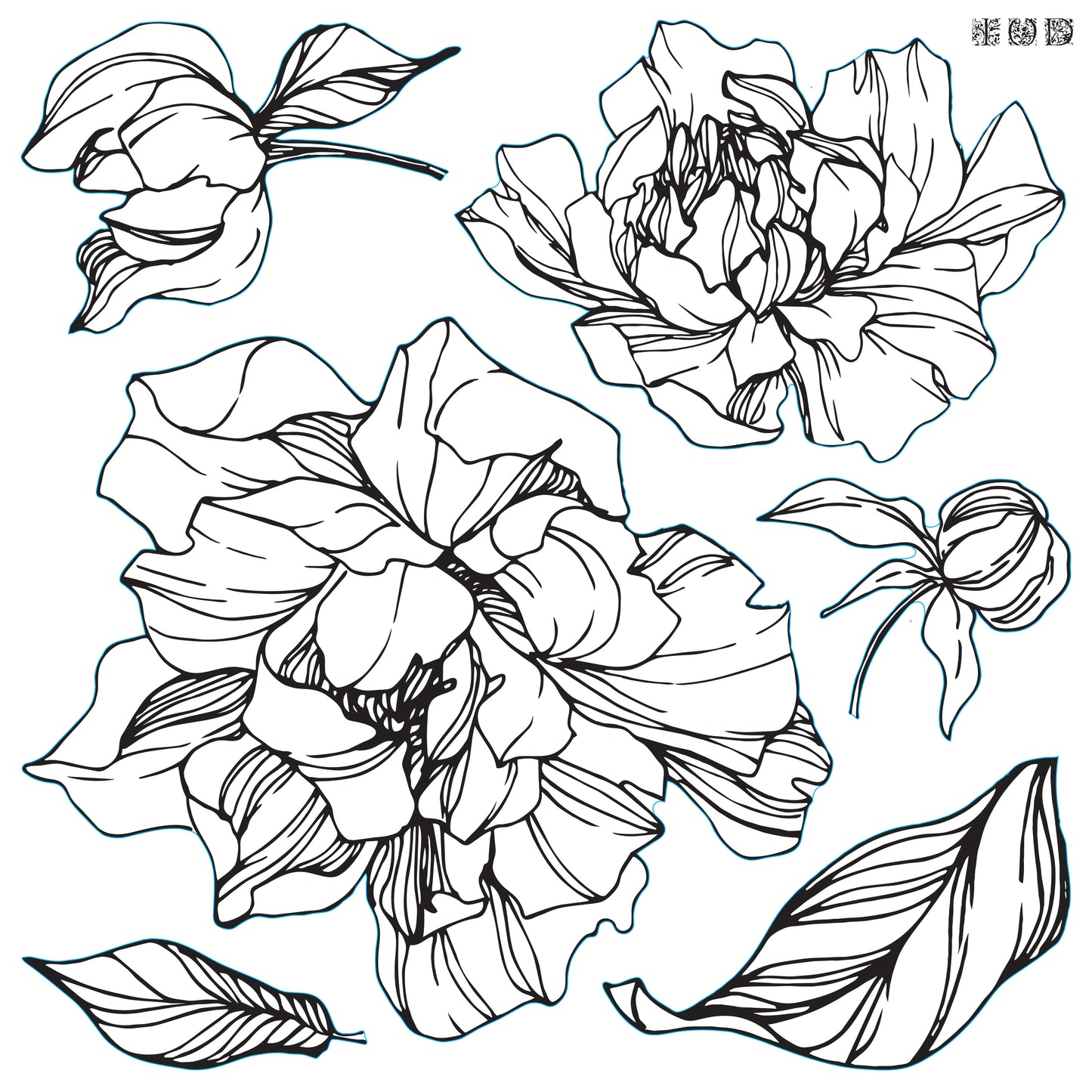 Peonies Stamp