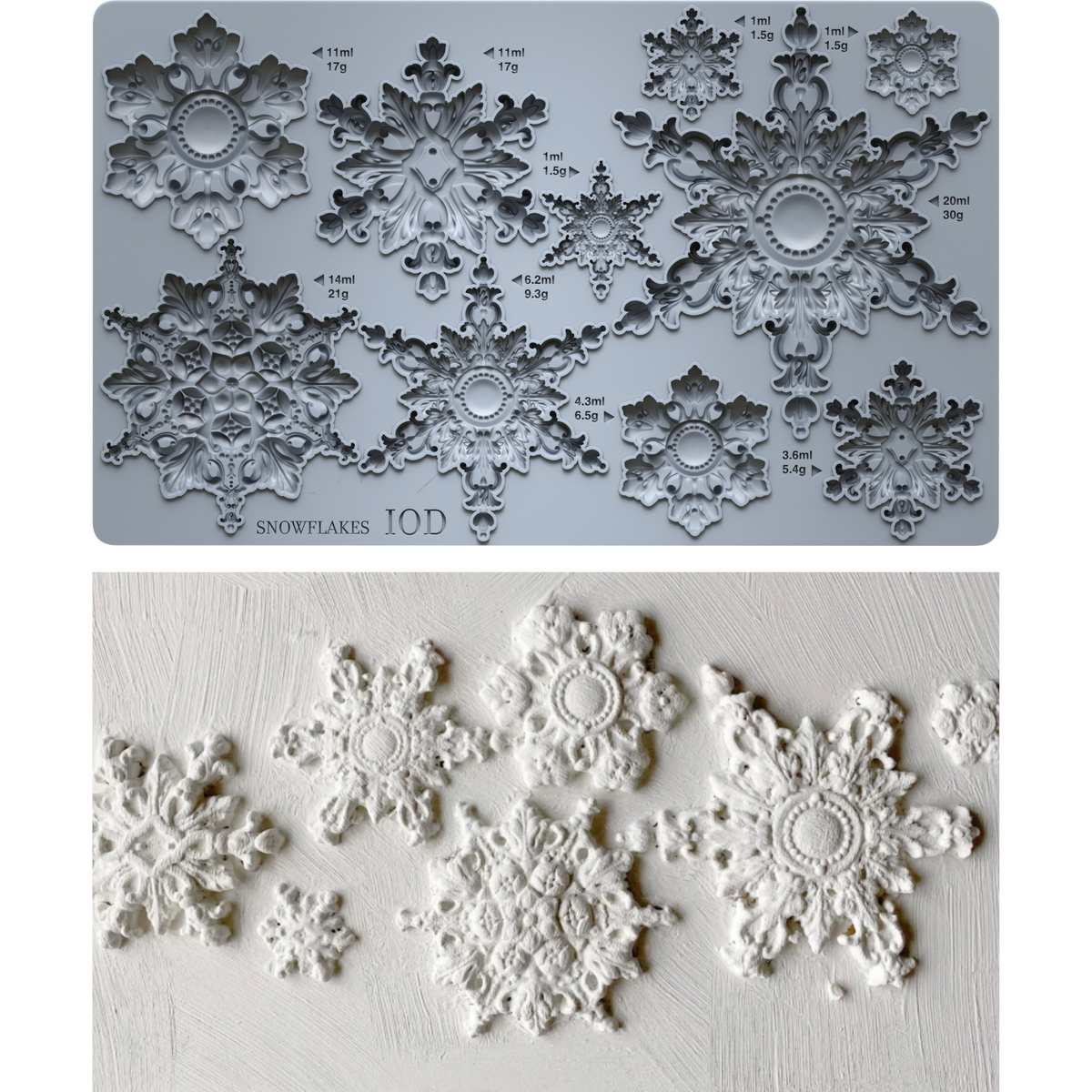 Snowflakes 6x10 Decor Mould - Encore Limited Edition